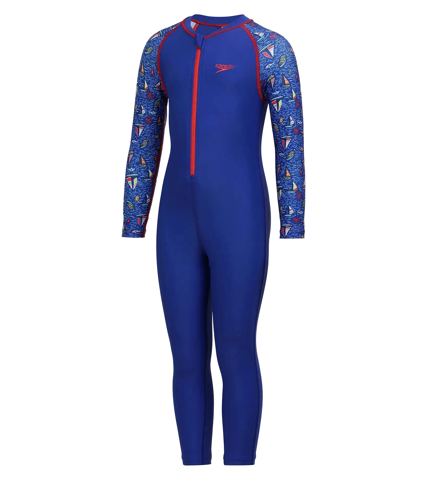 Tot's Endurance Printed All In One Suit - True Cobalt  &  Picton Blue