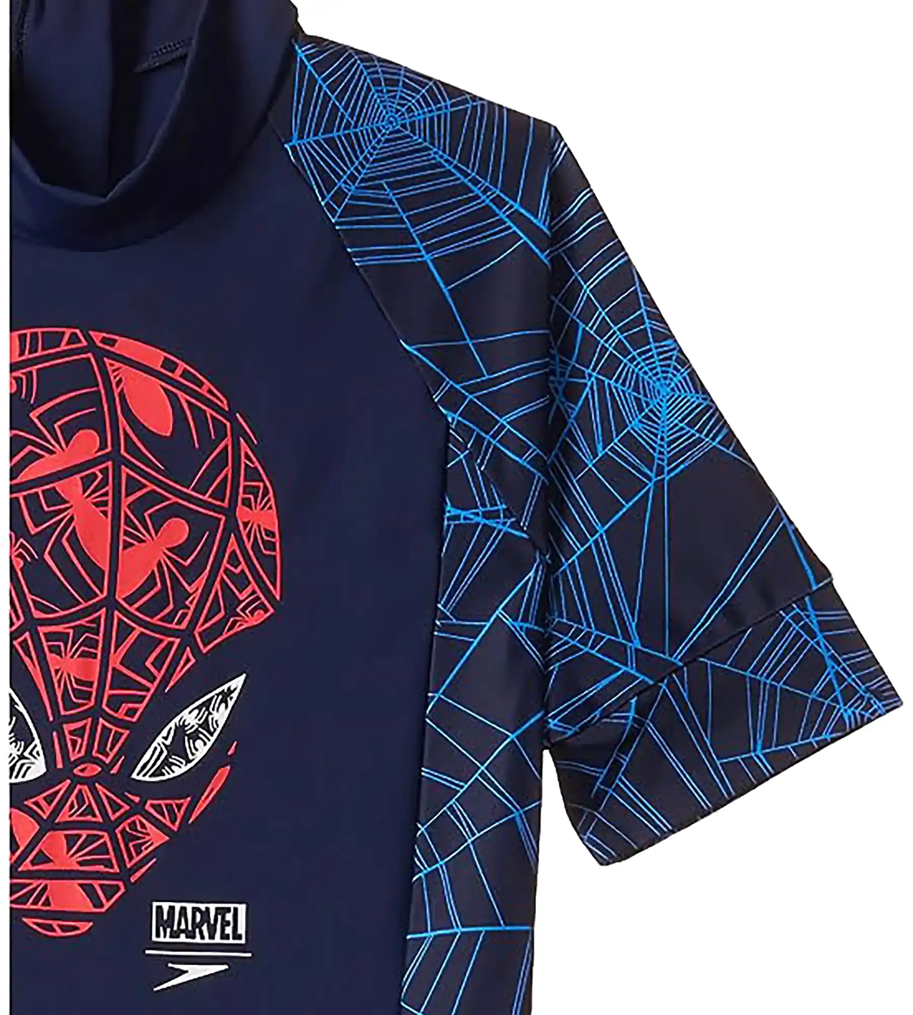 Tots Unisex Marvel Spiderman All In One Suit - Navy & Lava Red