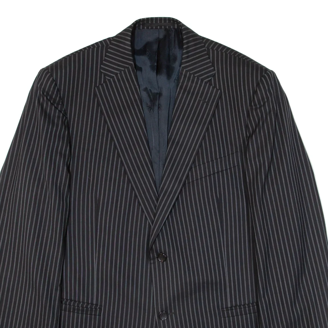 VERSACE Mens Blazer Jacket Black Knit Wool Striped XL