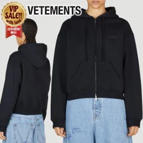 VETEMENTS  |Blended Fabrics Long Sleeves Plain Cotton Logo