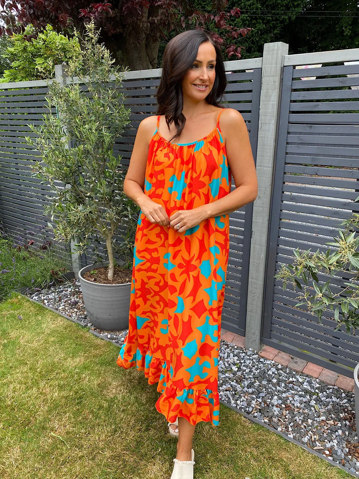 Vibrant Multi Pattern Maxi Dress Tiffany