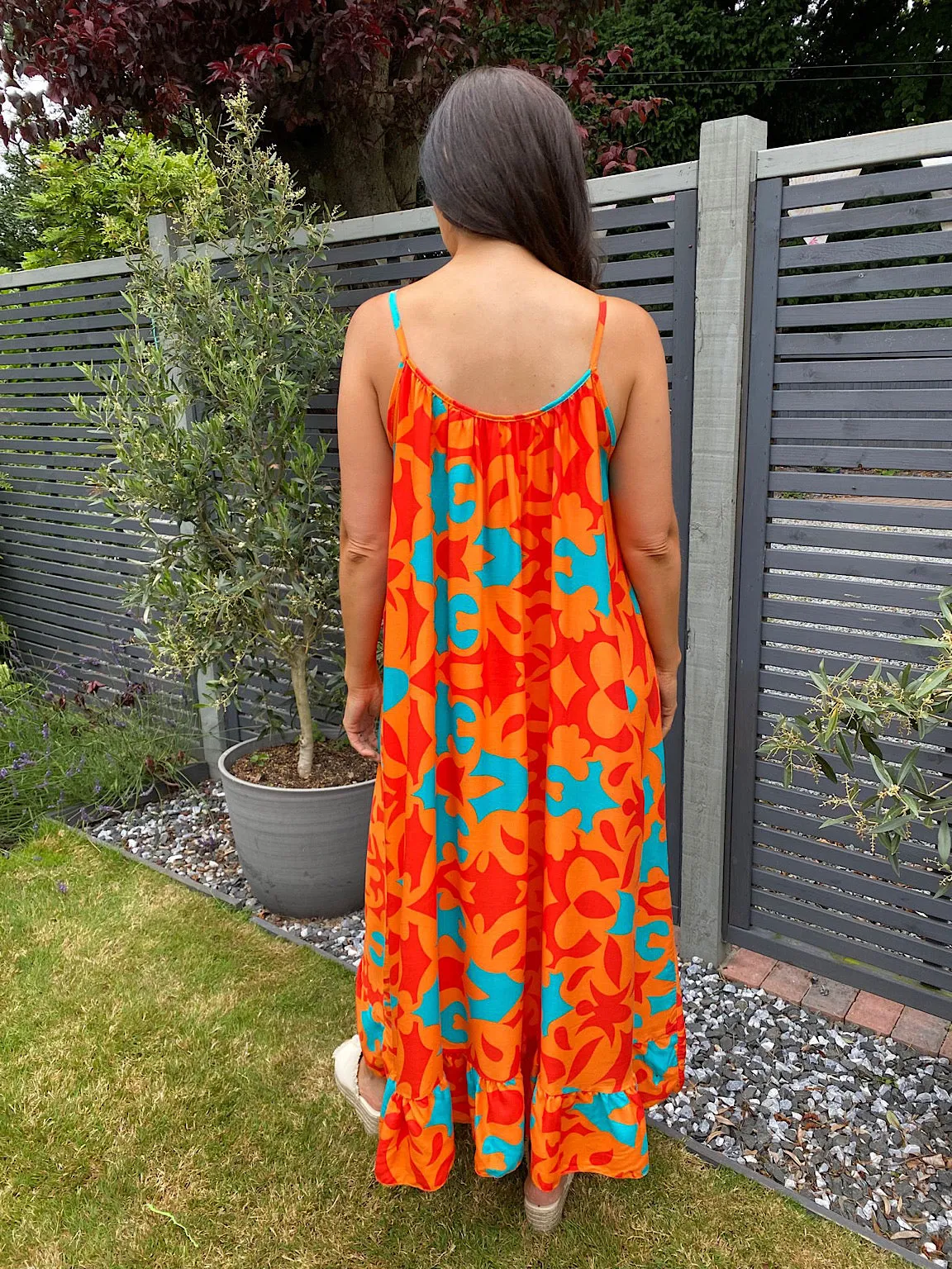 Vibrant Multi Pattern Maxi Dress Tiffany