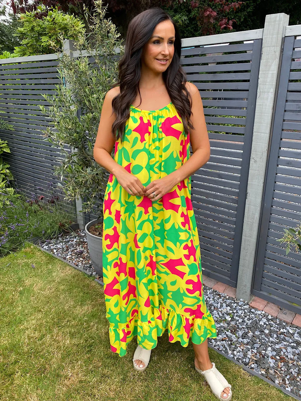 Vibrant Multi Pattern Maxi Dress Tiffany