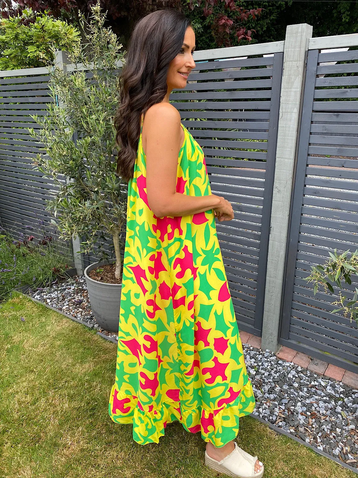 Vibrant Multi Pattern Maxi Dress Tiffany