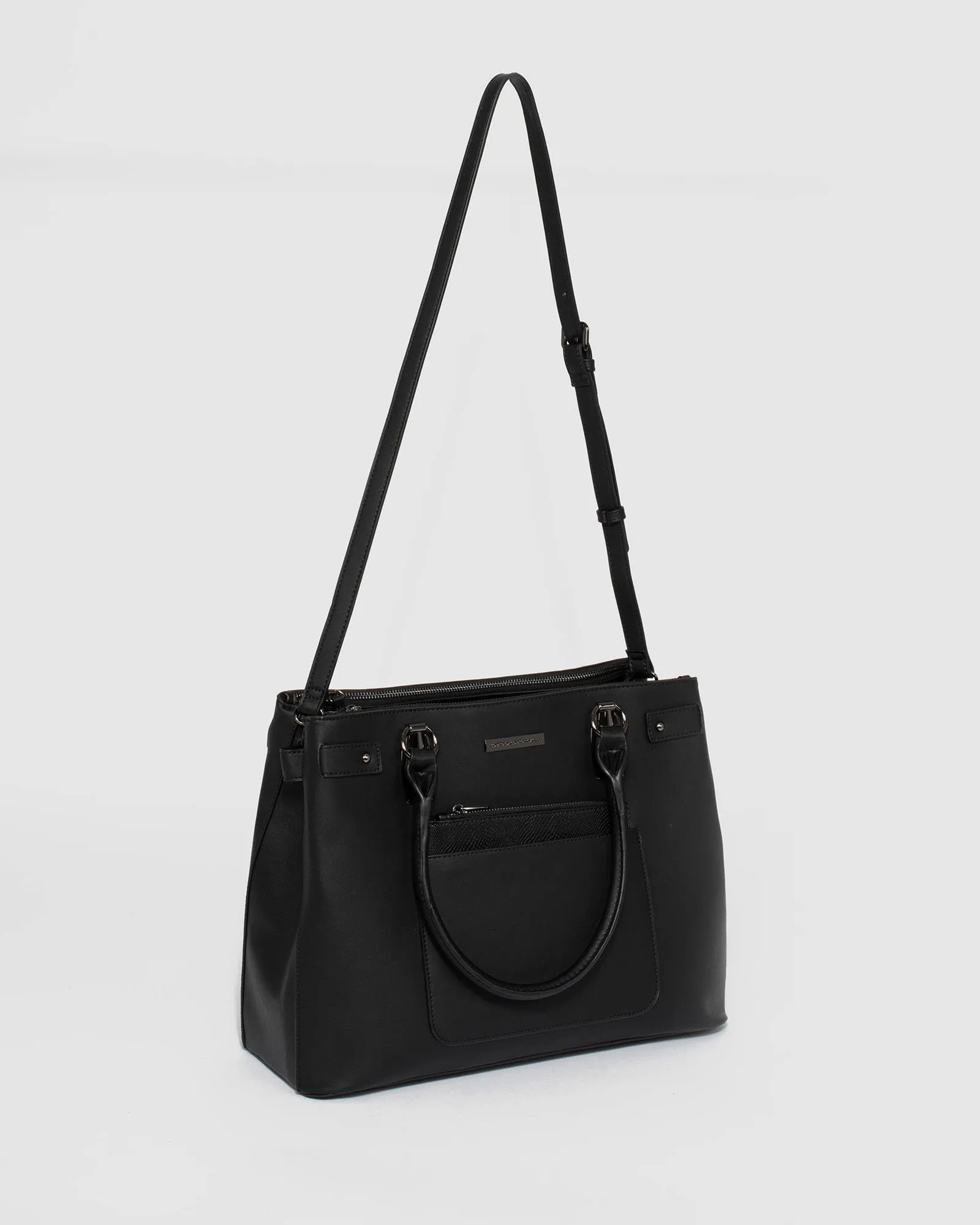 Violet Large Black Tote Bag