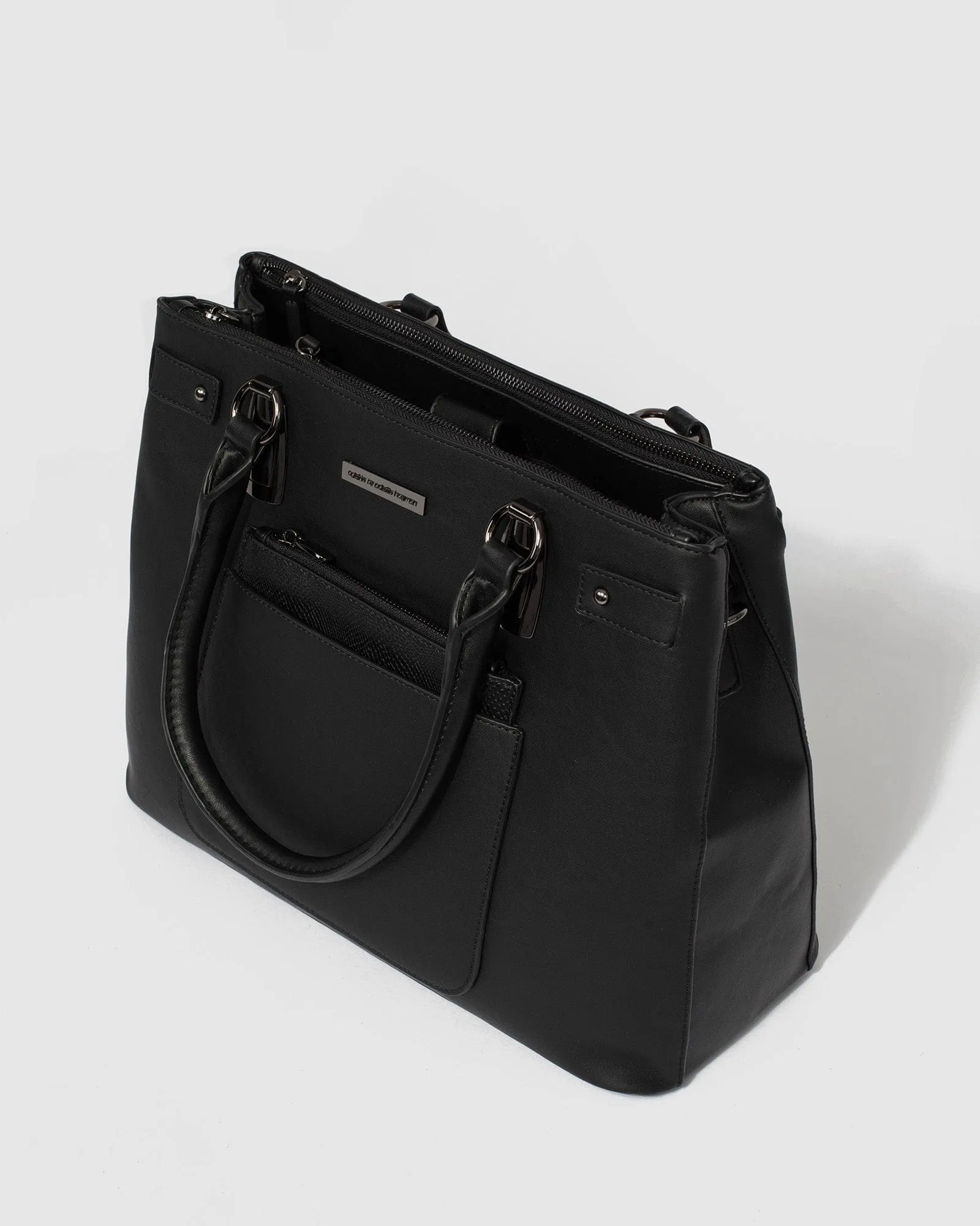 Violet Large Black Tote Bag