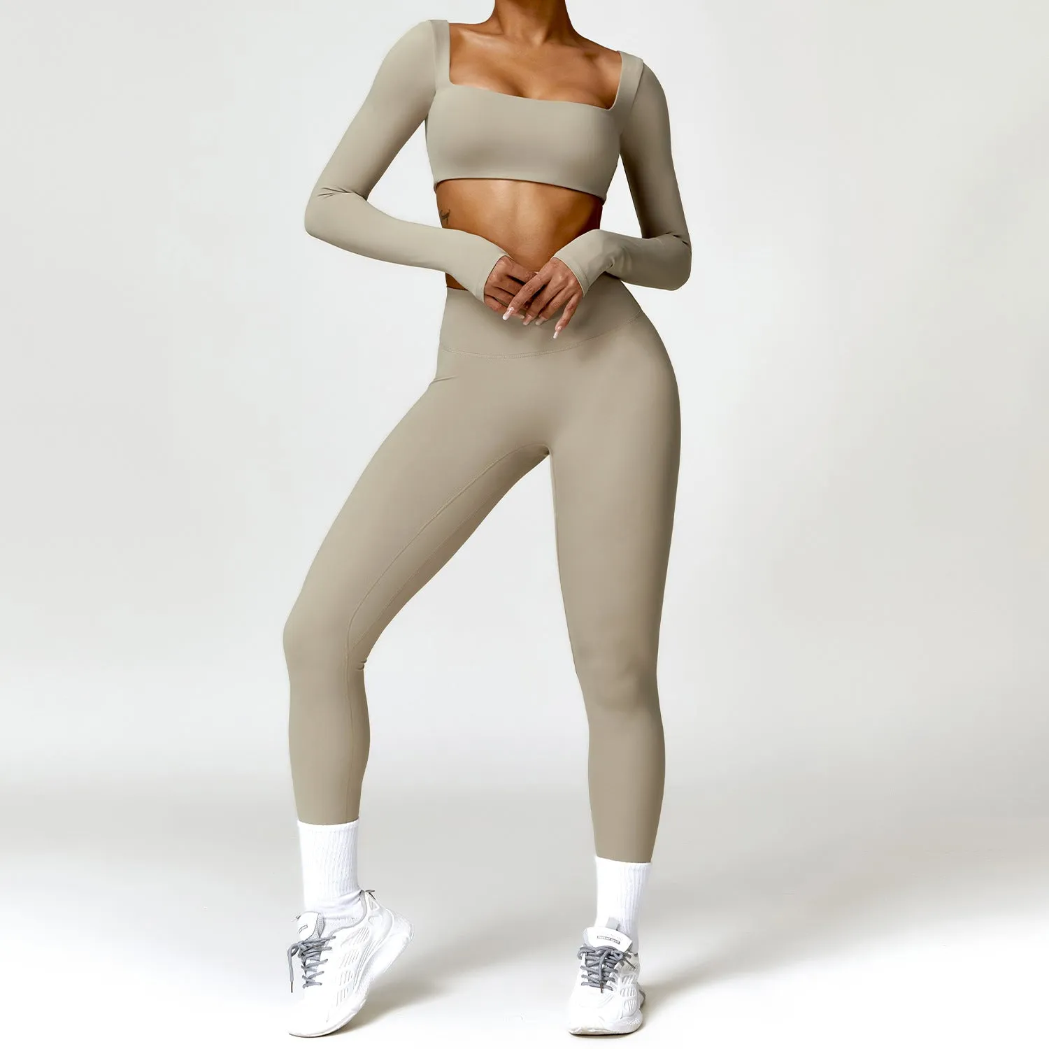 Waist quick dry running fitness suit two-piece set 8518