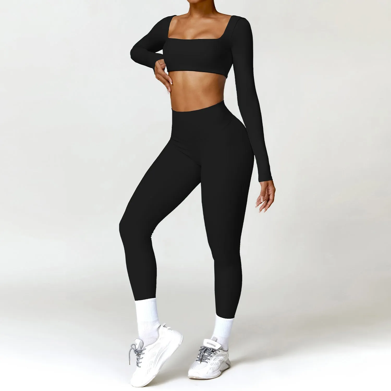 Waist quick dry running fitness suit two-piece set 8518