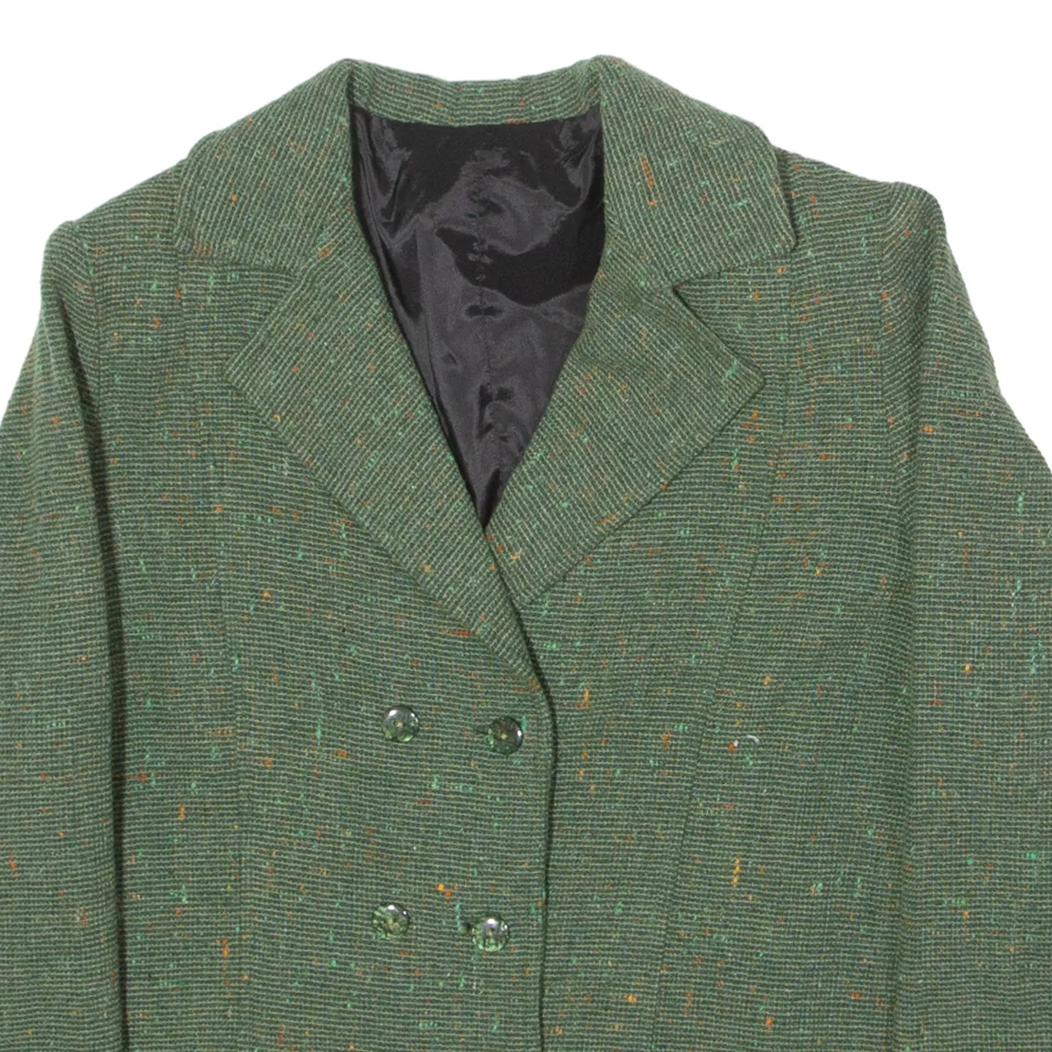 Womens Blazer Jacket Green Tweed 90s M