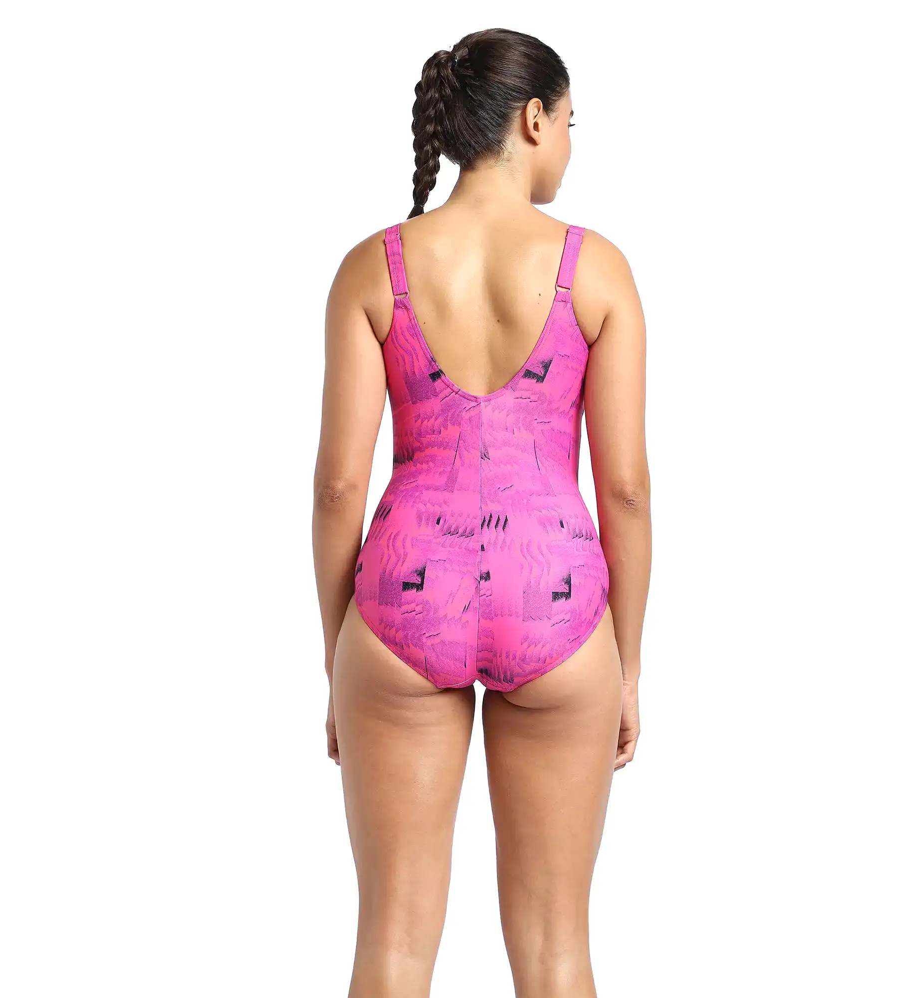 Women's Brigitte Printed One Piece Swimwear - Black  &  Wineberry