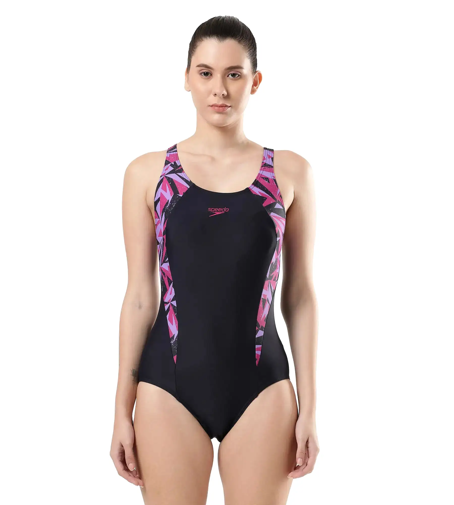 Women's Hyperboom Splice Racerback One Piece Swimwear - True Navy  &  Berry