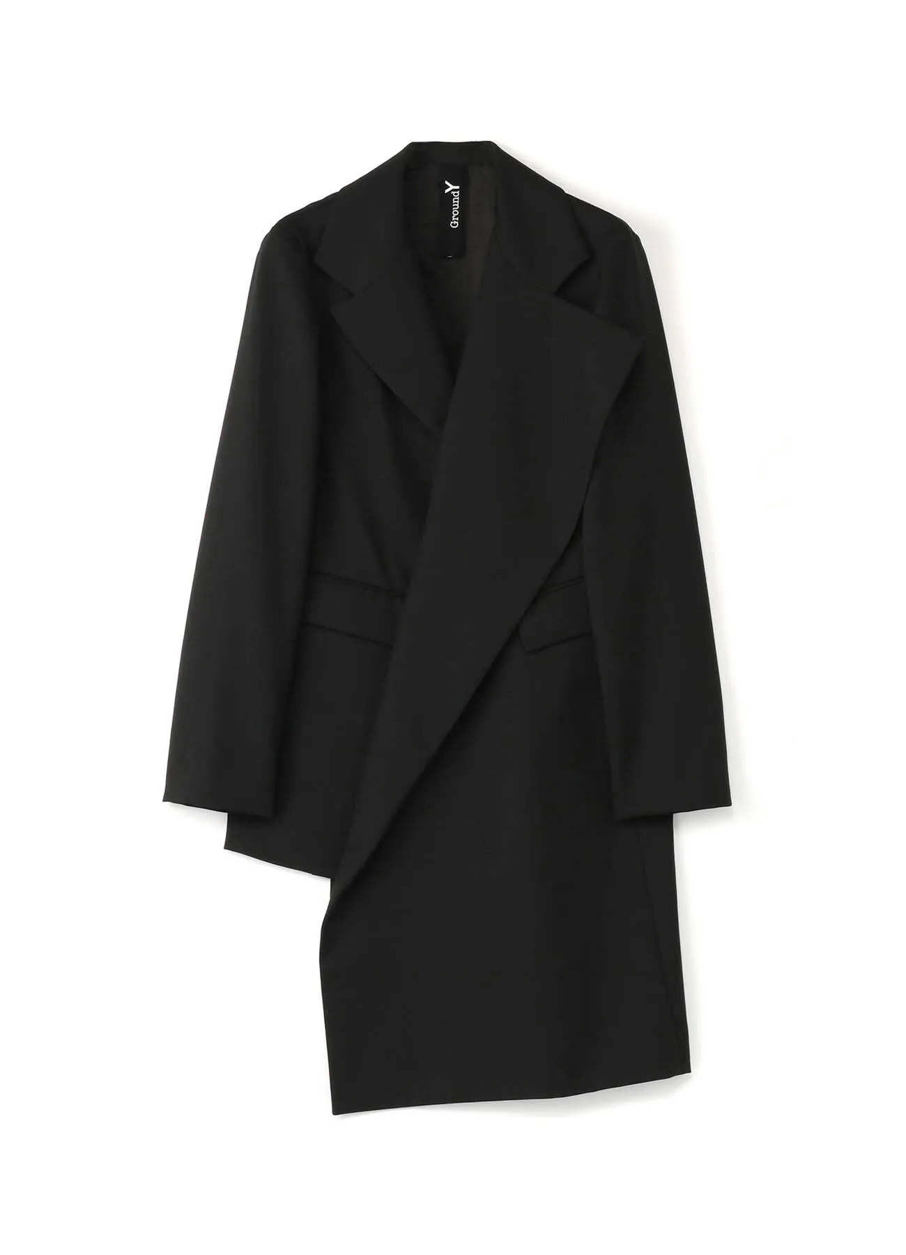 WOOL/POLYESTER GABARDINE ASYMMETRIC JACKET