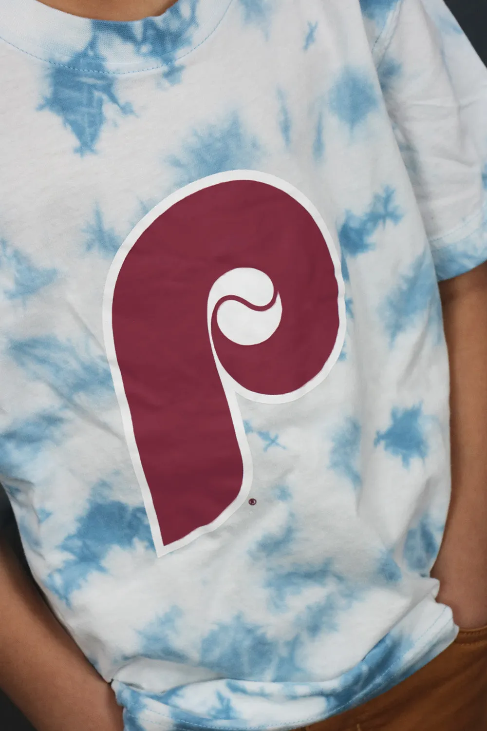 Youth Philadelphia Phillies Cooperstown Tie Dye T-Shirt | New Era Sky Blue