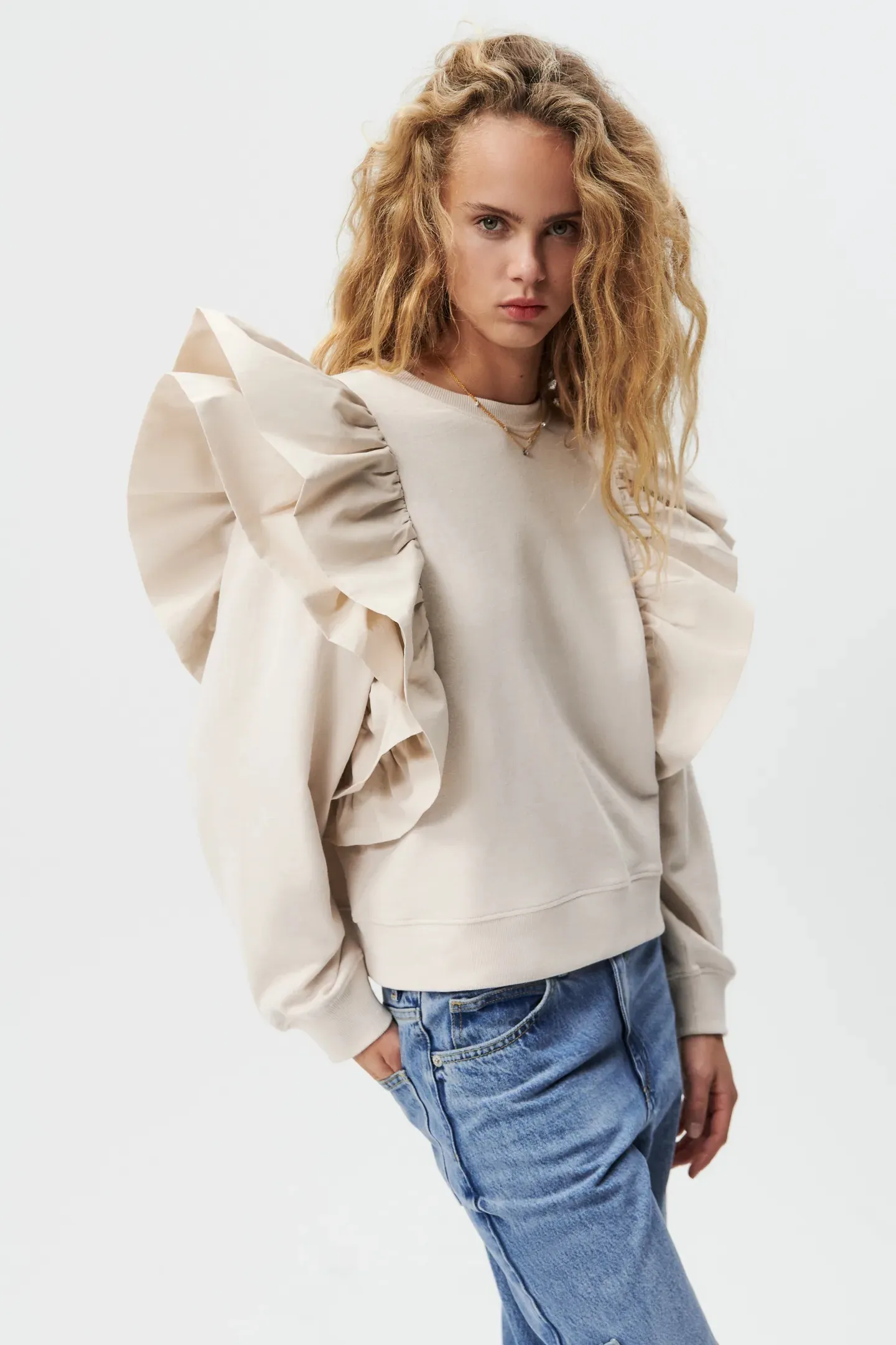 ZARA  |Long Sleeves Plain Hoodies & Sweatshirts